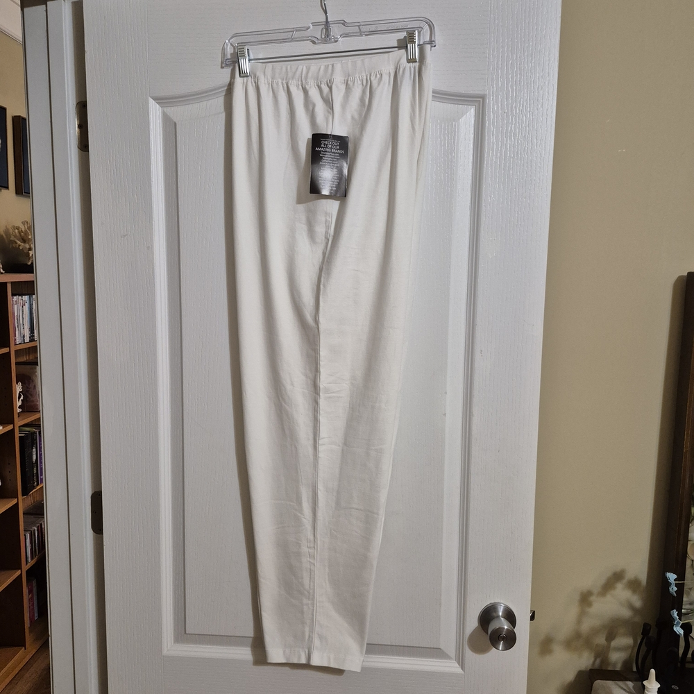 Jessica London White Straight Leg Pants